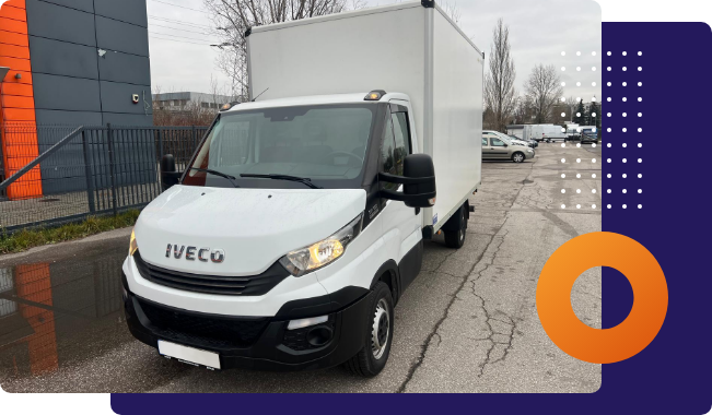 Bus Iveco - zabudowa kontener z windą do wynajęcia w dobrej cenie